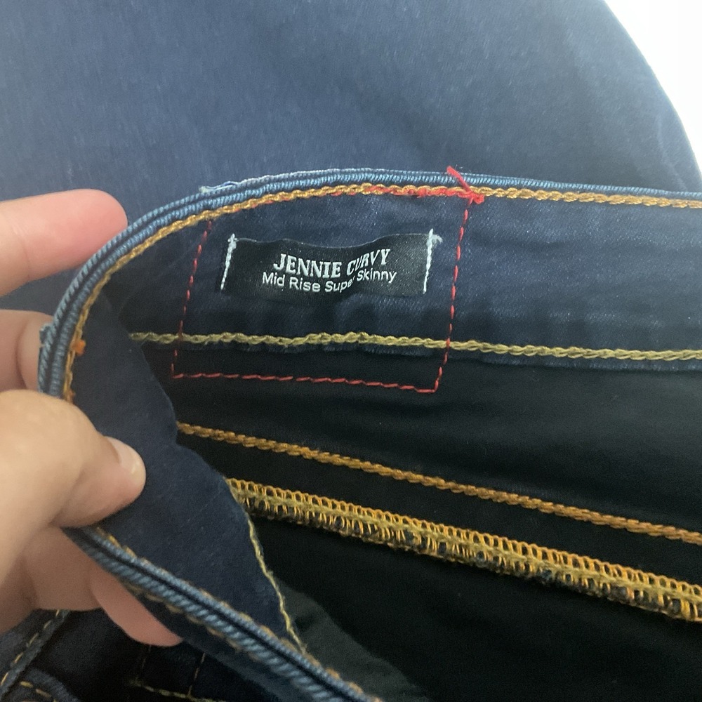 True Religion Jeans Women's Size 35 Jennie Curvy Mid Rise Skinny Fit Dark Denim - Picture 9 of 14